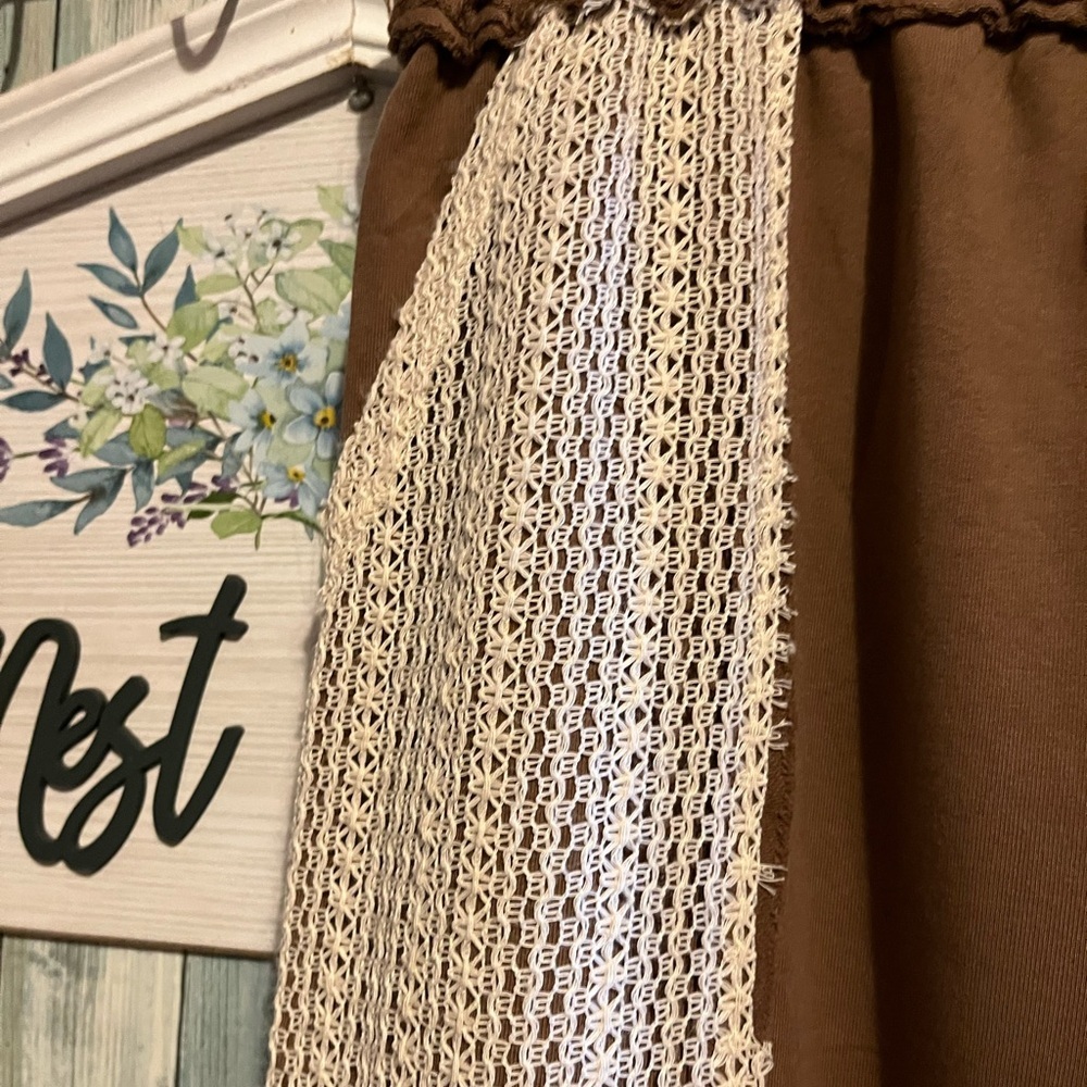 Oddi Brown Knit Patchwork Pants - Picture 6 of 6